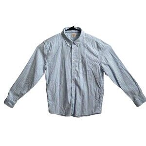 Faherty Mens‎ XL Stretch Oxford Shirt 2.0 Blue White Striped Button Down Shirt